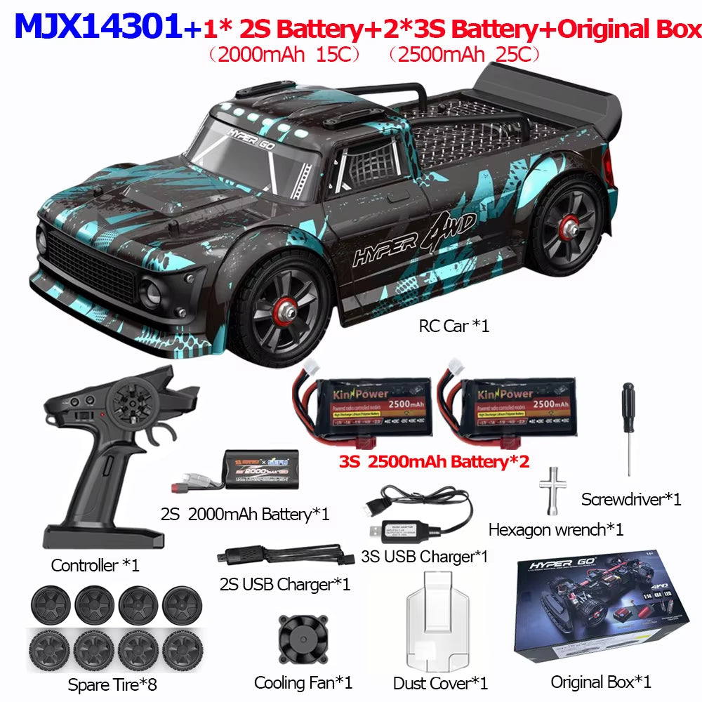 MJX 14301 14302 14303 1/14 RC Car 55Km/H Brushless HYPER GO 2.4G Remote Control 4WD Off-Road High Speed RC Car Truck Hobby Toy
