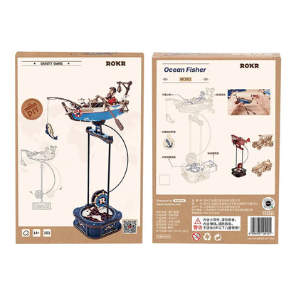 Robotime Gravity Swing Model Building Kit - 3D Wooden Puzzle Set for Sky Captain and Ocean Fisher - Ideal Gifts for Adults and Teens