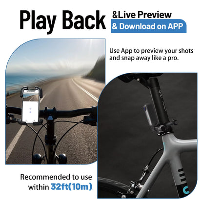4K Mini WIFI Action Camera 128GB Thumb POV Portable Video Recorder with IPX7 Waterproof Camcorder Helmet Mount Vlogging (Black)