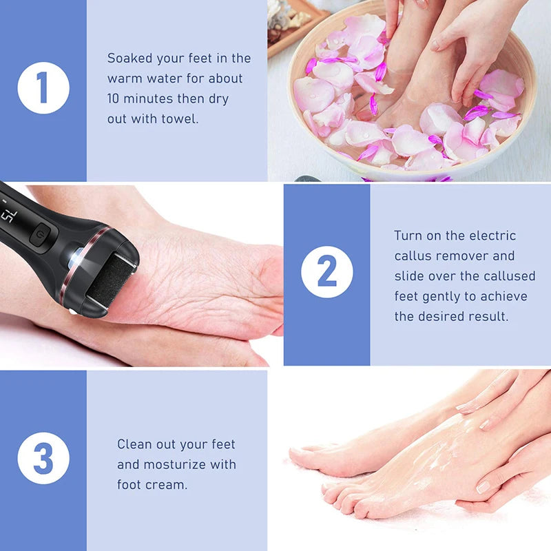 Electric Foot File for Professional Pedicure and Heel Care
