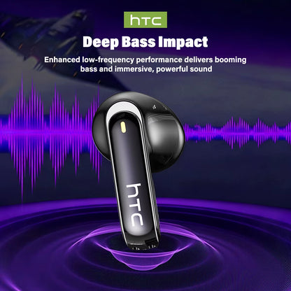 Bluetooth Wireless Headphones HTC NE70 with Microphone, AI Translator, 30-Hour Battery Life, and Full HD LCD Display