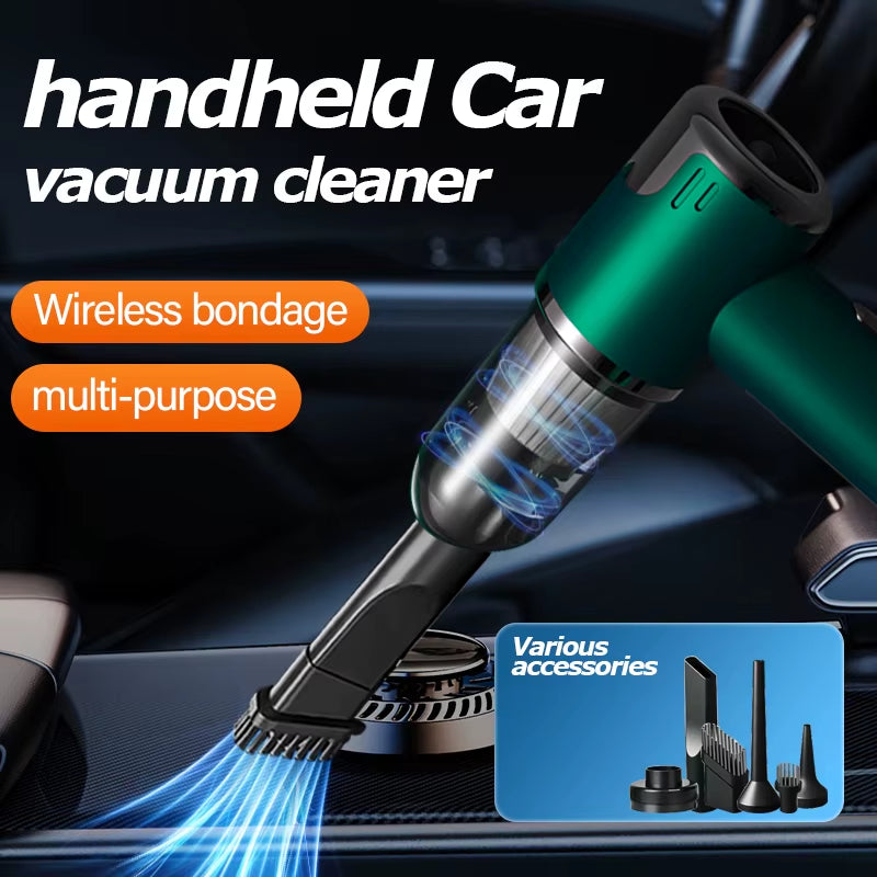 Car and Home Dual-Purpose Cordless Vacuum Cleaner, 3-In-1 Rechargeable Powerful Handheld Vacuum Cleaner, 2000*2 Battery
