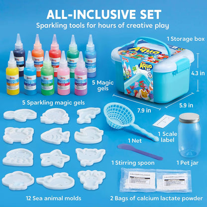 JOYFY Water Gel Kit Magic Fairy Water Gel Toy Kit with 10 Gels Preserving Bottle for Kids Presents Party Favors Birthday Gifts