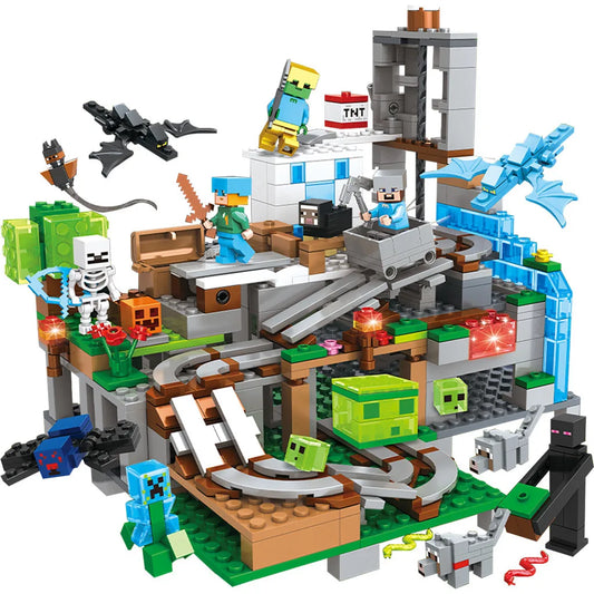 533Pcs Mountain Cave Farm Village Building Blocks Puzzle Educational Toys for Christmas Gift