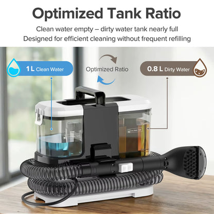 Lubluelu V2 Portable 3-in-1 Carpet and Upholstery Spot Cleaner with Powerful 12Kpa Suction for Home, Sofa, Carpet, and Car Seats