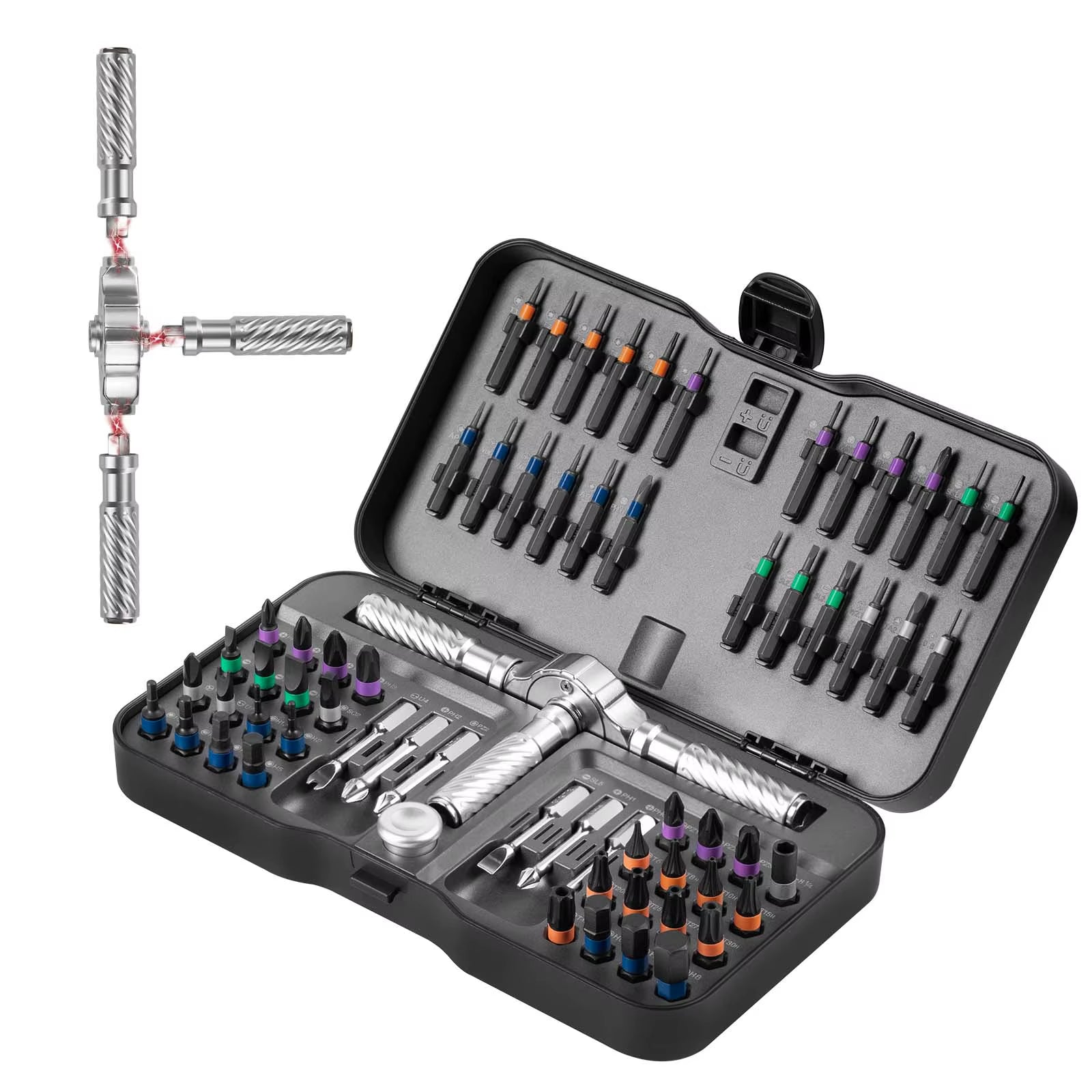 66In1 Multifunction Ratchet Screwdriver Set Multi Magnetic Bits Mini Repair Tool Kit Household Tool for PC & Desk Etc.
