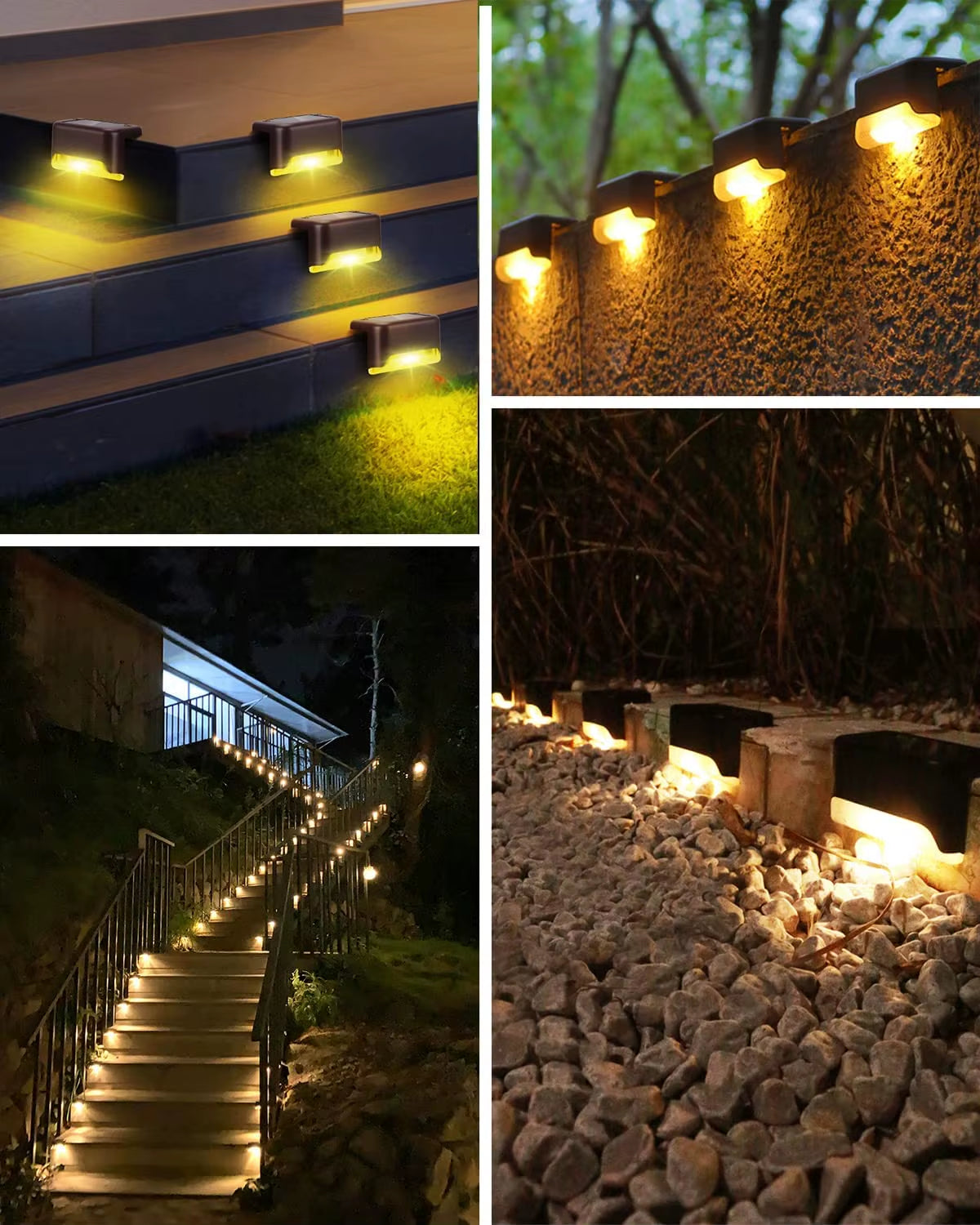 16-Pack Outdoor Solar Deck Lamp for Outdoor Stairs, Steps, Fences, Yards, Patios and Paths LED Light (Warm White)