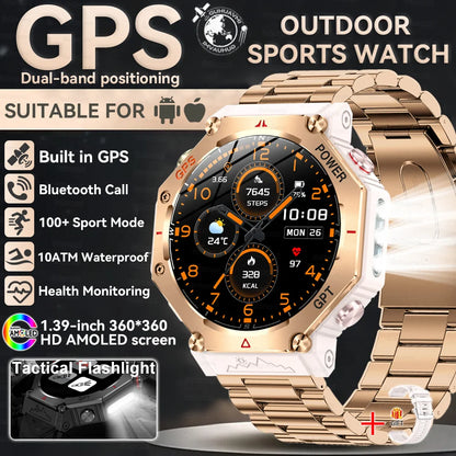 2025 NEW GPS Outdoor Military Sports Watch TR-3 Compass Altimeter Barometric 10ATM Waterproof HD Bluetooth Call Smart Watch