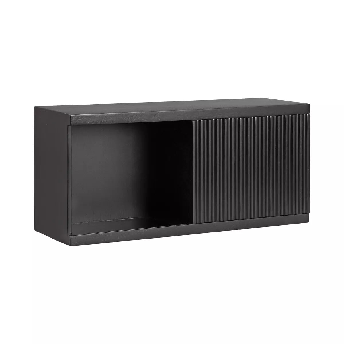 All Things Decor 30" x 10" x 14" Furrow Short Wall Cabinet in Black