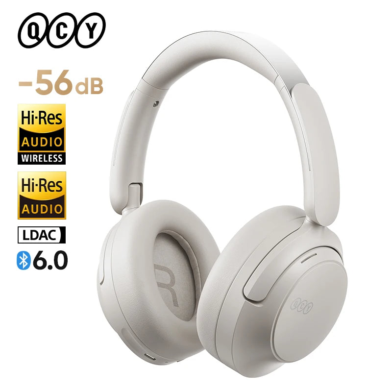 QCY H3S Over-Ear Headphones with Hi-Res LDAC and Spatial Sound, Adaptive ANC, Bluetooth 6.0, 102 Hours Battery Life