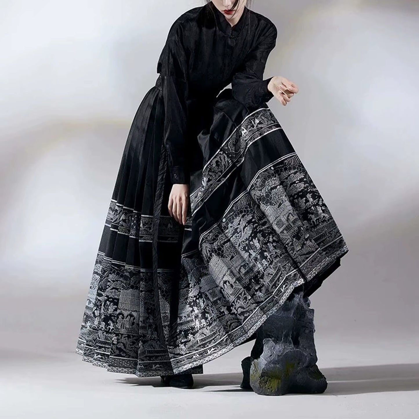 Long Skirts Vintage Y2K Skirt Horse Face Skirt Fashion Clothes Casual Ethnic Style Streetwear Elegant Chinese Hanfu Costume