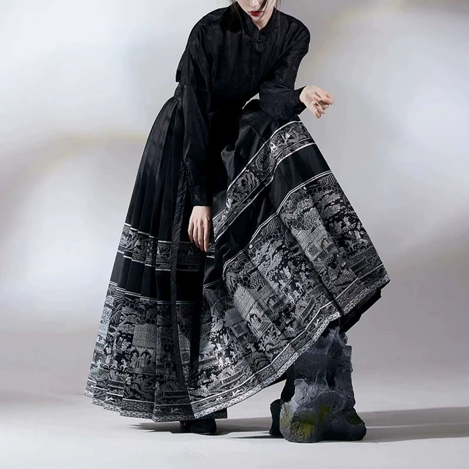 Long Skirts Vintage Y2K Skirt Horse Face Skirt Fashion Clothes Casual Ethnic Style Streetwear Elegant Chinese Hanfu Costume