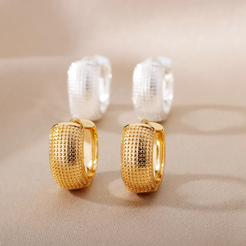 Gold Small Hoop Earrings for Women - Stainless Steel Silver Tone Jewelry, 2024 Trendy Piercing Gift for Her