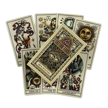 Tattoo Tarot Cards a 78 Deck Oracle English Visions Divination Edition Borad Playing Games