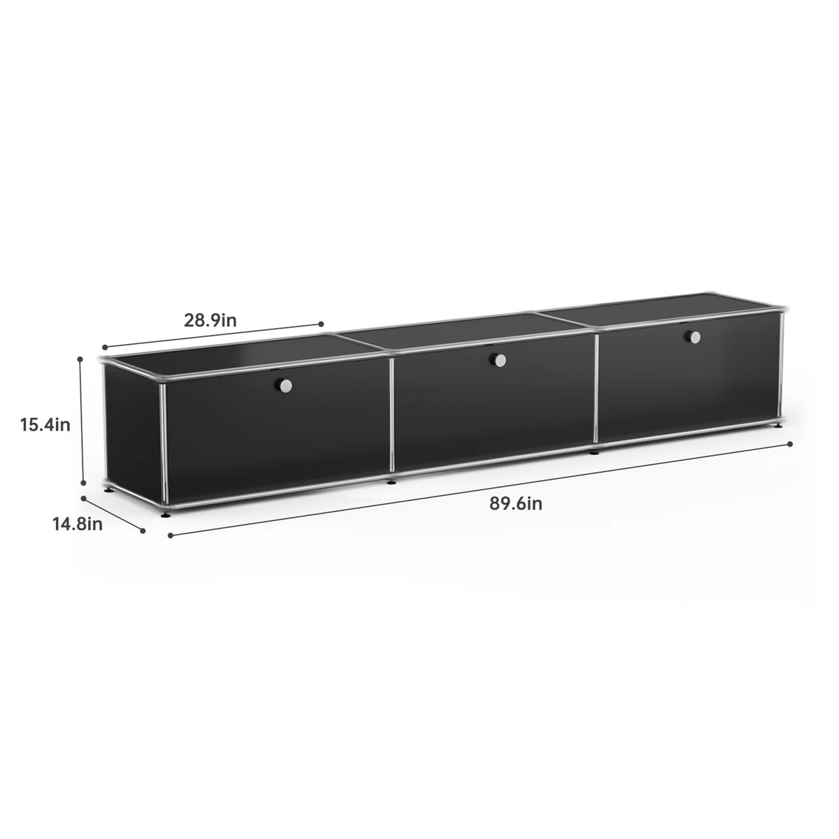 Contemporary Stainless Steel Storage Cabinet and TV Stand for Living Room and Home Office