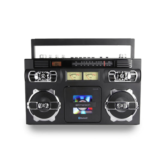 Emerson Retro Portable CD Boombox W Programmable Memory and LED Digital Display