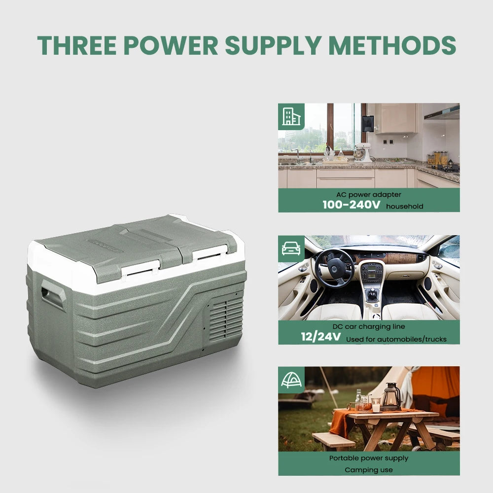 Alpicool NLS Series Portable Car Refrigerator and Freezer - 20L, 30L, 40L Capacity, 12V/24V DC and 100-240V AC for Camping and Outdoor Use