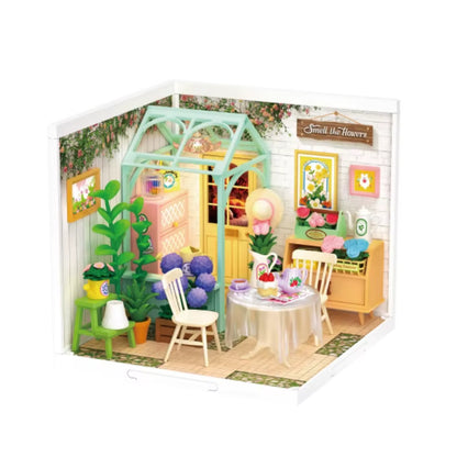 Robotime DIY Miniature Dollhouse Kit with Accessories - Model Supply Store with LED Lighting, Perfect for Birthdays