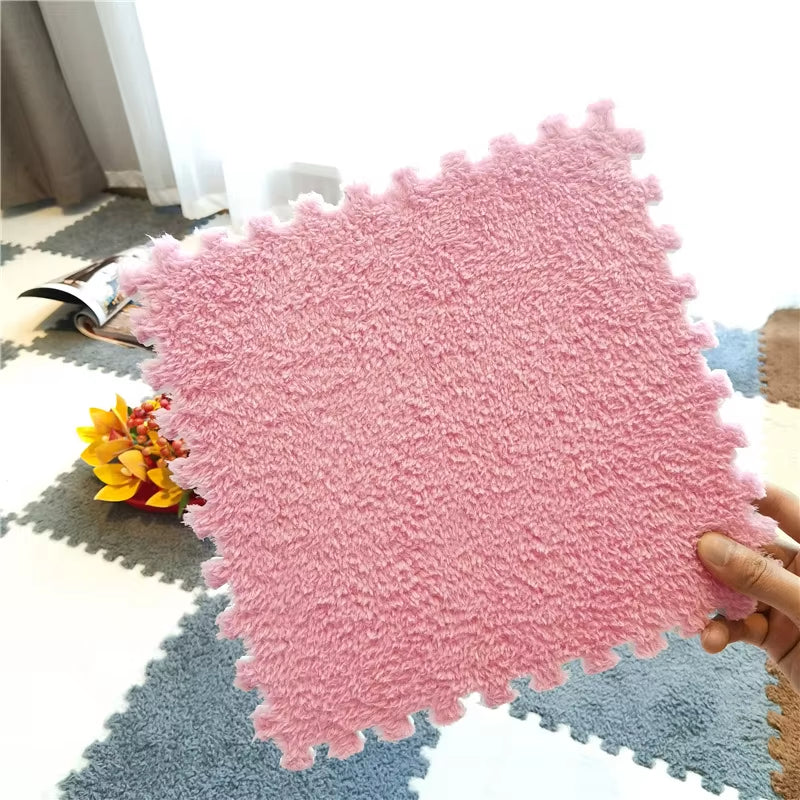 Soft Plush Baby Play Mat EVA Foam Children'S Carpet Interlocking Exercise Tiles Floor Carpet and Rug for Kids Pad 30*30 CM