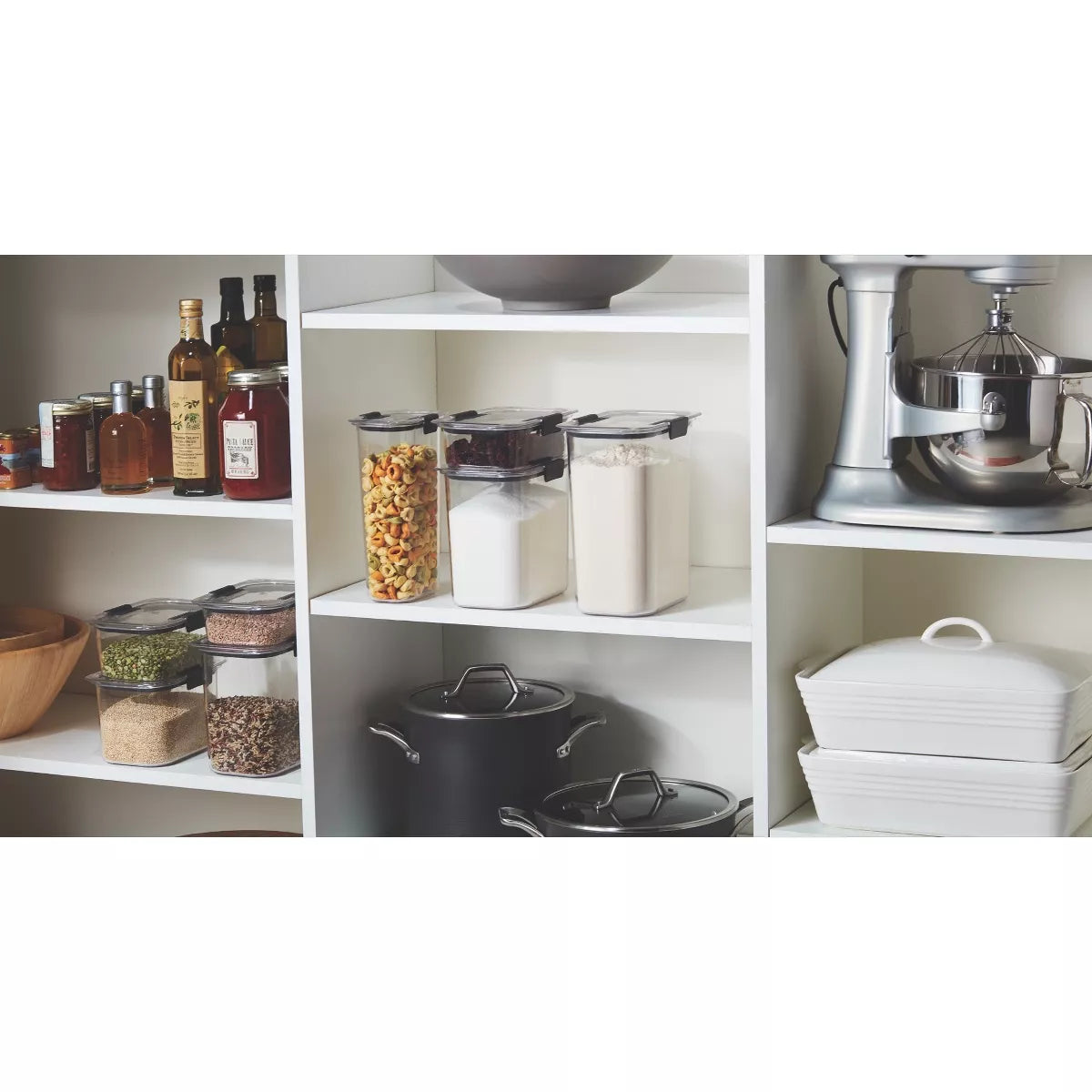 8-Piece BPA-Free Clear Pantry Food Storage Container Set, Dishwasher and Freezer Safe, Includes 4 Containers with Lids