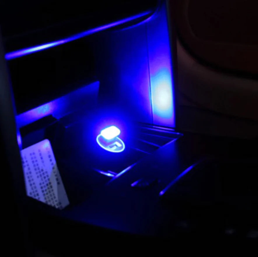 3X Mini Blue LED USB Car Interior Light Neon Atmosphere Ambient Lamp Accessories