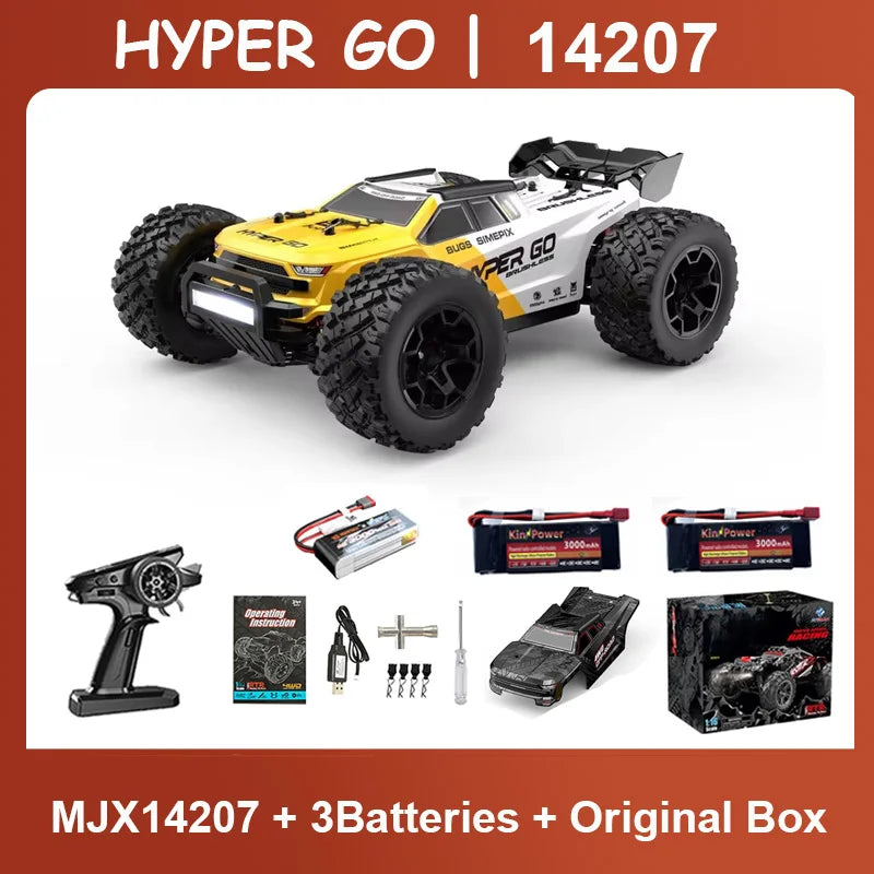 Hyper Go MJX 14207 1/14 Scale 4WD Brushless Remote Control Drift Racing Car - 55KM/H Off-Road Truck