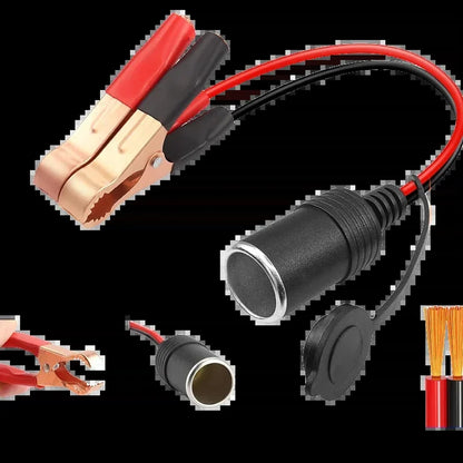 12V Car Battery Clip to Cigarette Lighter Socket High Power Pure Copper Adapter for Automotive Use