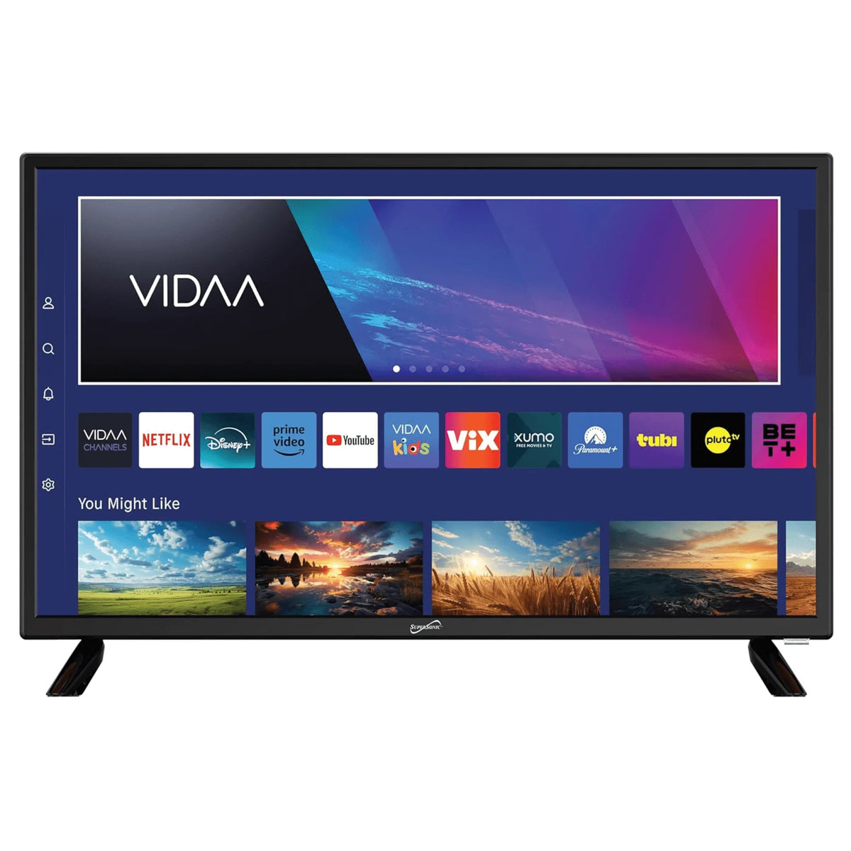 Supersonic 24" VIDAA ACDC Compatible LED Smart TV with Built-In Wifi