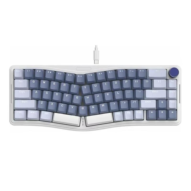 AKS068 Alice Layout Wired Mechanical Keyboard, Gasket Mount 68 Keys Ergonomic 60% Gaming Keyboard USB-C, Hot-S