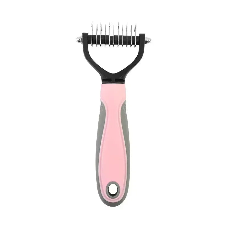 Double-Sided Stainless Steel Pet Grooming Brush for Dogs and Cats - Tangle Removal Comb and Hair Remover