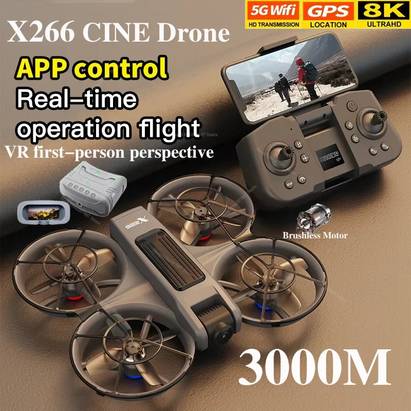 NEW Original X266 Drone 8K WIFI GPS Professional HD Aerial Photography Remote Control Aircraft HD Dual Camera Quadcopter Toy UAV