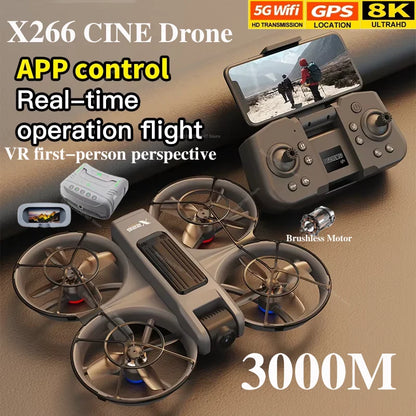 NEW Original X266 Drone 8K WIFI GPS Professional HD Aerial Photography Remote Control Aircraft HD Dual Camera Quadcopter Toy UAV