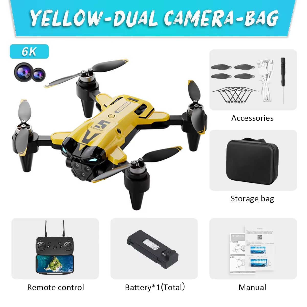 New M5 Max Drone 8K Professinal 4K HD Camera Wide Angle Optical Flow Localization Brushless Motor RC Quadcopter Apron Sell