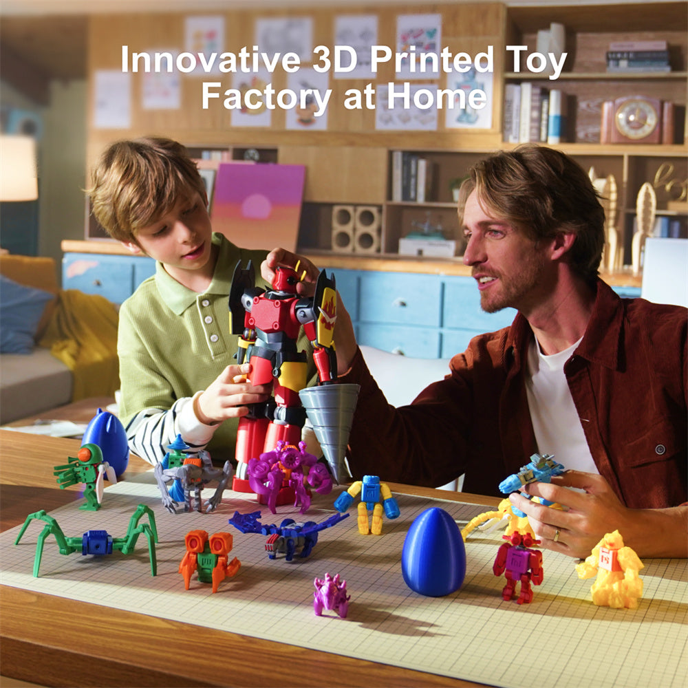 X-MAKER JOY 3D Printer for Kids High Precision 0.05Mm 200Mm/S Printing Speed Wi-Fi USB Enclosed Safe Design AI Voice Interaction Customization with 4Er/8Er Colorful PLA Filament Set