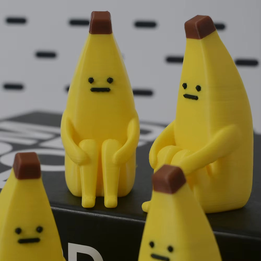 3D Anxious Banana Figurines – Durable Decorative Accessories for Home, Office, and Vehicle, Available in Sets of 1, 2, or 3 Pieces