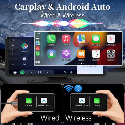 10.26” Carplay Android Auto Car Radio Multimedia Video Player IPS Touch Screen with AUX USB Support Rearview Camera