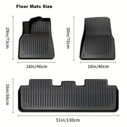 TPE Full Set Floor Mats and Cargo Liners for 2025-2026 Tesla Model Y (5-Seat) - Premium Automotive Accessories