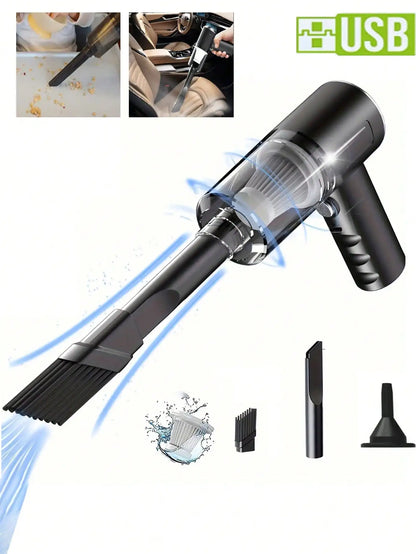 Cordless Handheld Vacuum Cleaner with Multiple Nozzles - Rechargeable and Versatile for Home, Car, Pet Hair, Keyboard, and Dust Cleaning