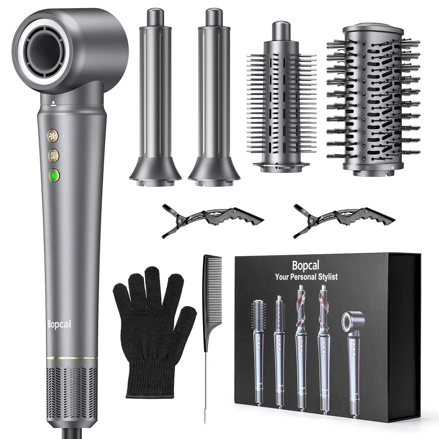 5 in 1 Hair Dryer,Multi Styling Tool,Straightener & 32Mm Curling 300 Million Negative Ions Hair Care 1-3 Mins Quick Drying Gifts