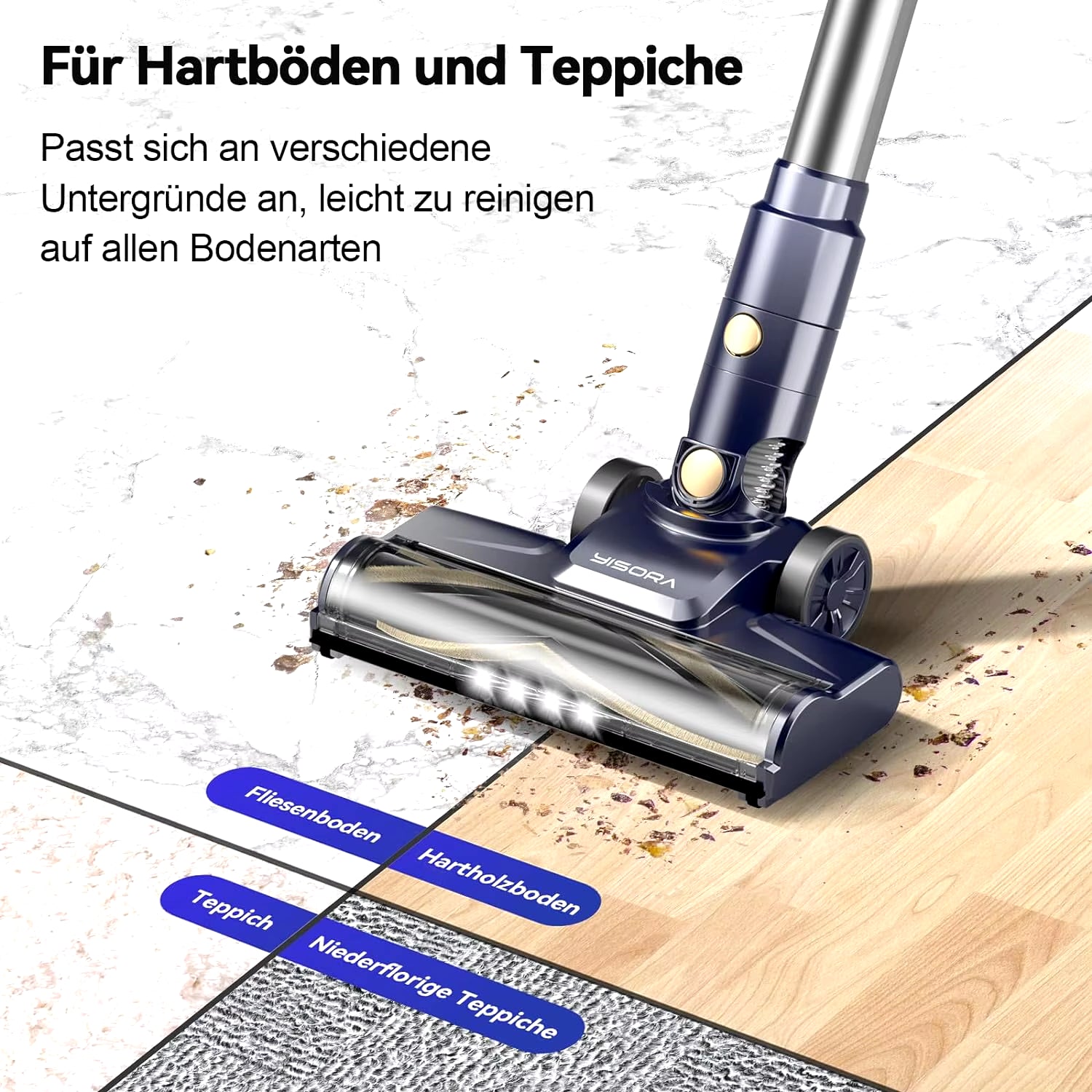 YISORA Corded Vacuum Cleaner, 600W 23Kpa Stick Vacuum, Free-Stand 6 in 1 Handheld Vacuum Cleaner for Hard Floor Carpet