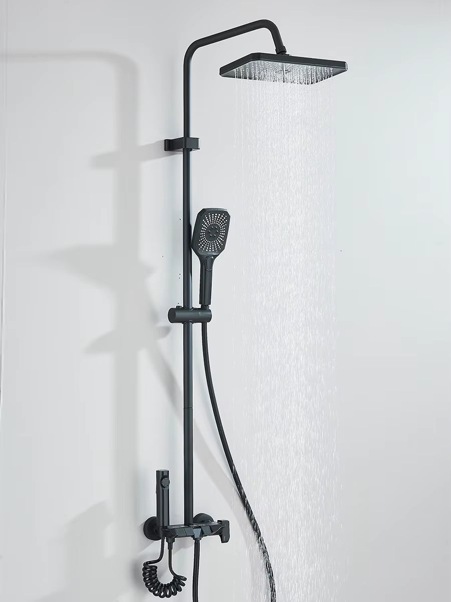 4-Way Piano Shower System with Rain Shower Bidet Faucet Hot Cold Water Mixer for Bathroom Shower Kit