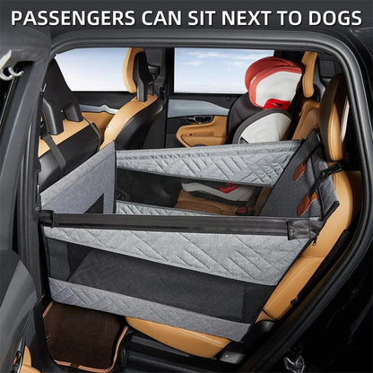 Portable Dog Car Rear Seat Protective Cover Waterproof Dirt Resistant Pet Seat Cover Black Shoulder Strap Hammock Travelmattress