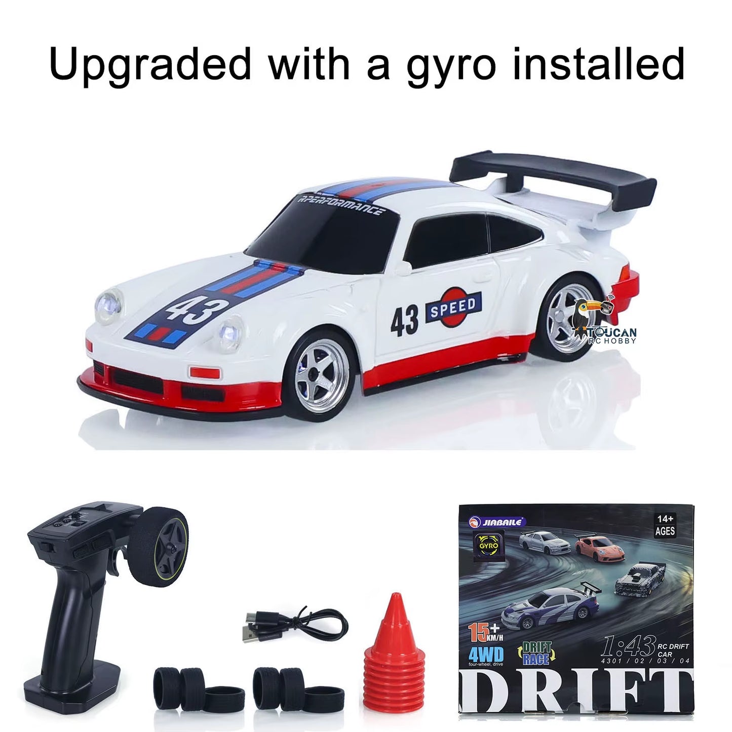 US Stock RC Drift Car 1/43 RTR Race 4WD Gyro Four-Wheel Drive Radio Control High Speed Model 2.4G Racing Drifting Cars Toy Model