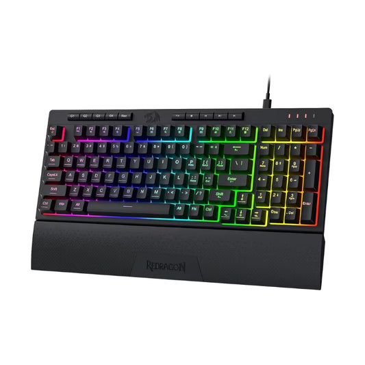 K515 Shiva RGB Membrane Gaming 98 Keys Mechanical Detachable Wrist Rest Smooth Linear Switch Keyboard