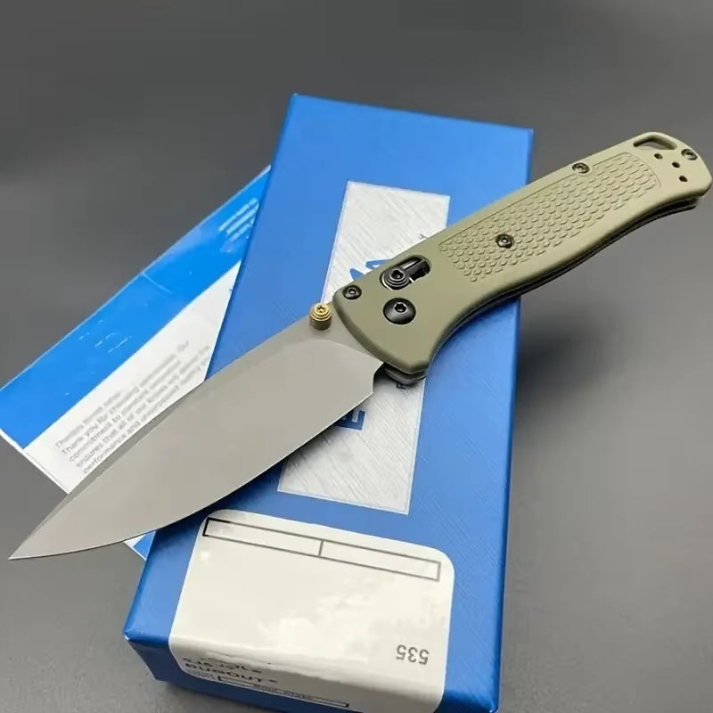 Folding BM 535 EDC Knife with 440C Blade and Nylon Fiber Handle for Outdoor Activities, Hiking, Camping, and Hunting