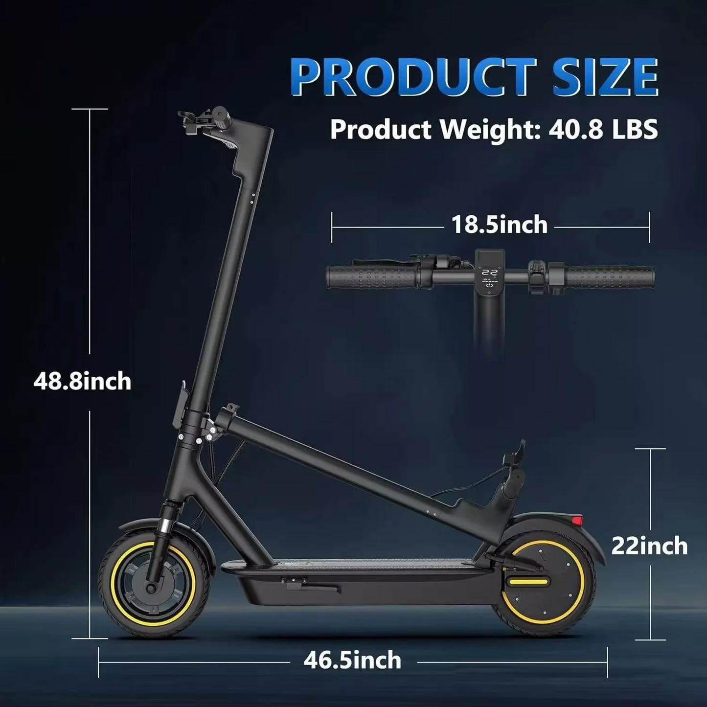 LPMAX 10" Tires Folding Electric Scooter 22MPH Max Speed 500W 14.5AH 28Miles Long Range Dual Shock Absorber Escooter