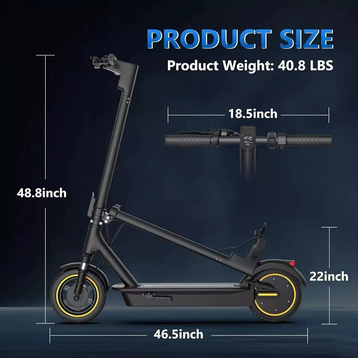 LPMAX 10" Tires Folding Electric Scooter 22MPH Max Speed 500W 14.5AH 28Miles Long Range Dual Shock Absorber Escooter