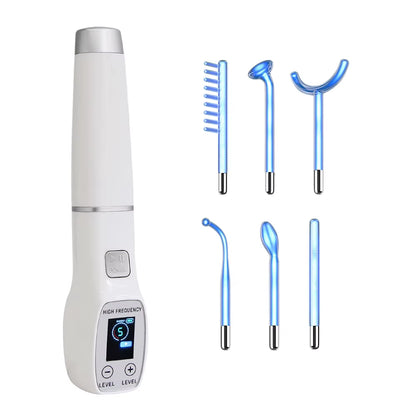 High Frequency Electrode Wand Glass Tube Electrotherapy Acne Spot Remover Skin Care Home Spa Beauty Facial Therapy Wand