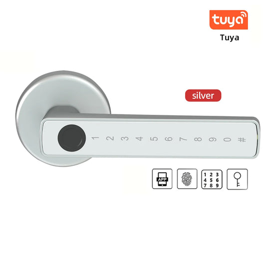 Smart Fingerprint Lock Financial Level Electronic Indoor Lock Password/Key/Tuya App/Bluetooth Unlock Bathroom Bedroom