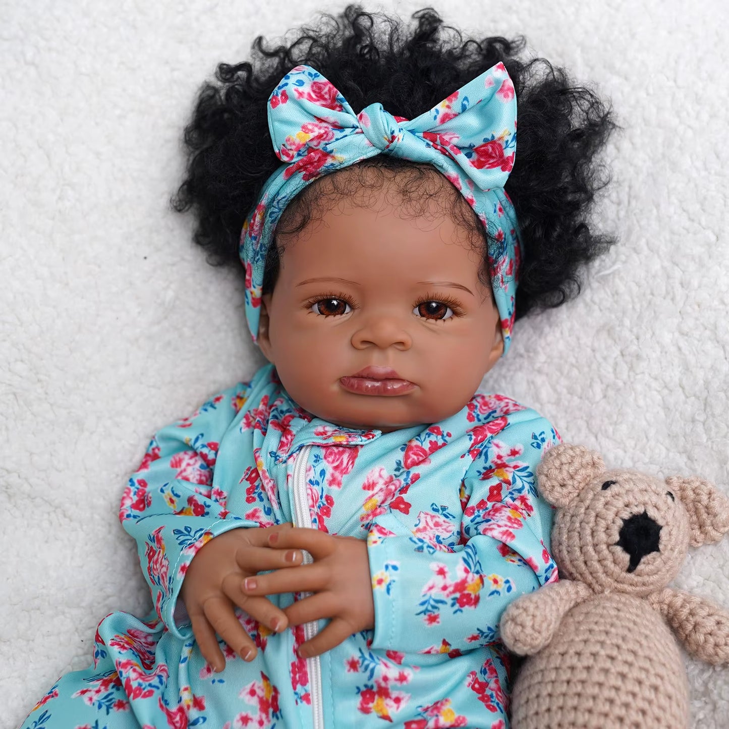 Risbecko 20 Inch Reborn Baby Doll Cute Doll Soft Touch 3D Paint and Visible Veins - Collectible Art Doll Gift Birthday Gift